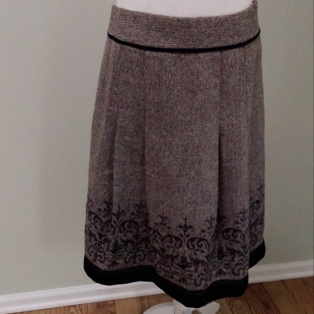 2/$15 LOFT Wool Blend Herringbone Sequin Skirt